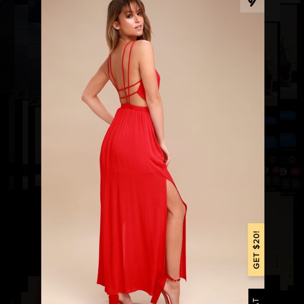 Lost in Paradise Red Maxi Dress